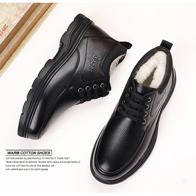 EGCHI Business Casual Shoes for Men, Leather Slip-On Shoes, Top-Grain Cowhide, Middle-Aged Footwear, 36274 All-Season Style, Size 40 43