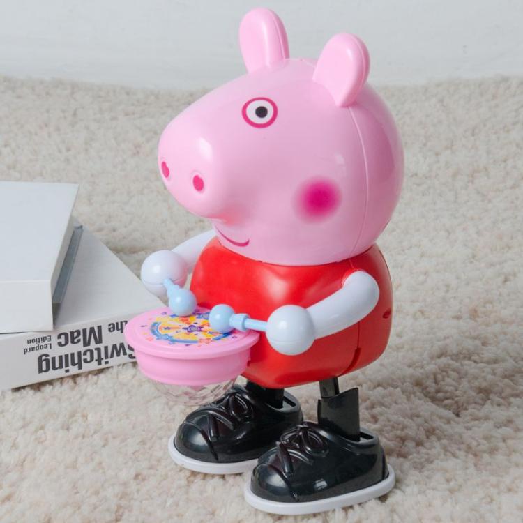 会唱歌跳舞的佩奇打鼓音乐发光走路宝宝儿童电动玩具小猪佩琪 跳舞