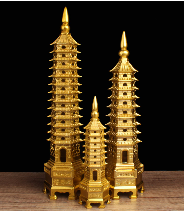 圣梵序纯铜文昌塔摆件七层九层十三层文昌塔学习办公室工艺品装饰书房