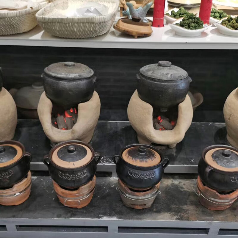 黑色大砂锅炖锅超大商用卤肉土沙锅大容量土锅煨锅泥炉土灶砂锅鸡