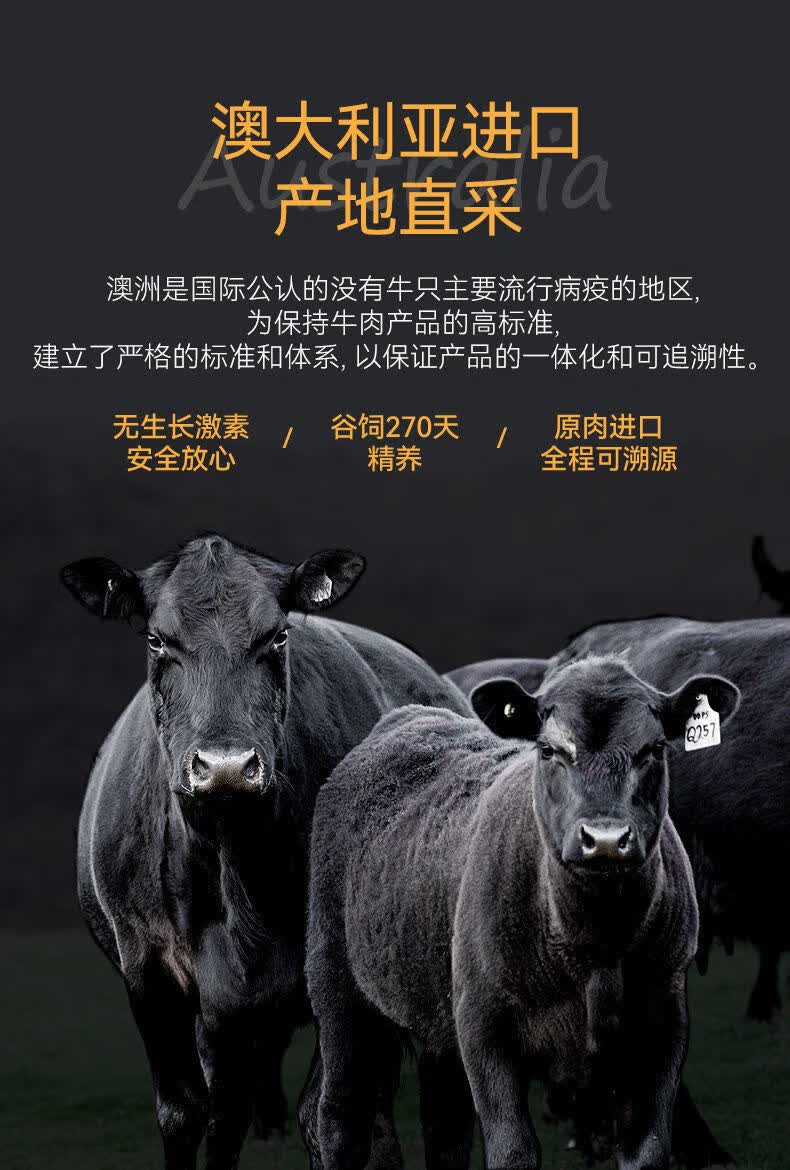 赣香婆原切牛排雪花m5肉眼谷饲黑椒套餐澳洲安格斯牛扒新鲜单片顺丰