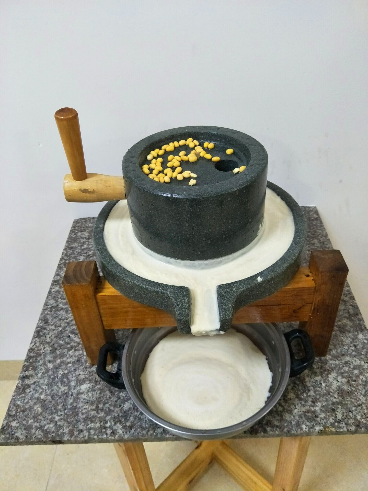 美厨同款复古手推小石磨家用老石磨手工石磨豆浆机磨米浆机多功能干湿