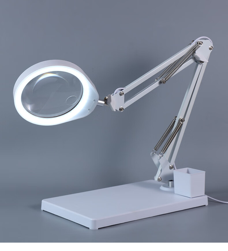 德国pdok万向机械臂台式放大镜桌面工作台带led手机钟表维修鉴定用