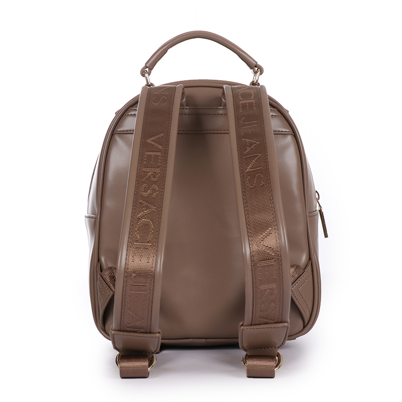 versace范思哲双肩包女士灰粉色聚酯纤维柳钉双肩背包中号e1vsbbe