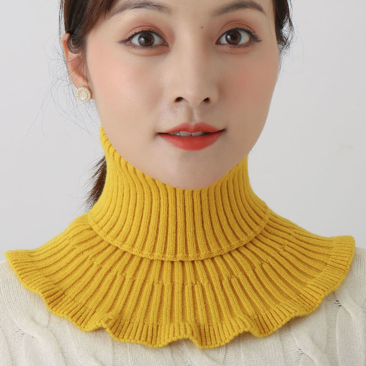 围脖女套头秋冬加厚保暖护颈脖套百搭装饰假领子针织时尚毛线衣领毛线