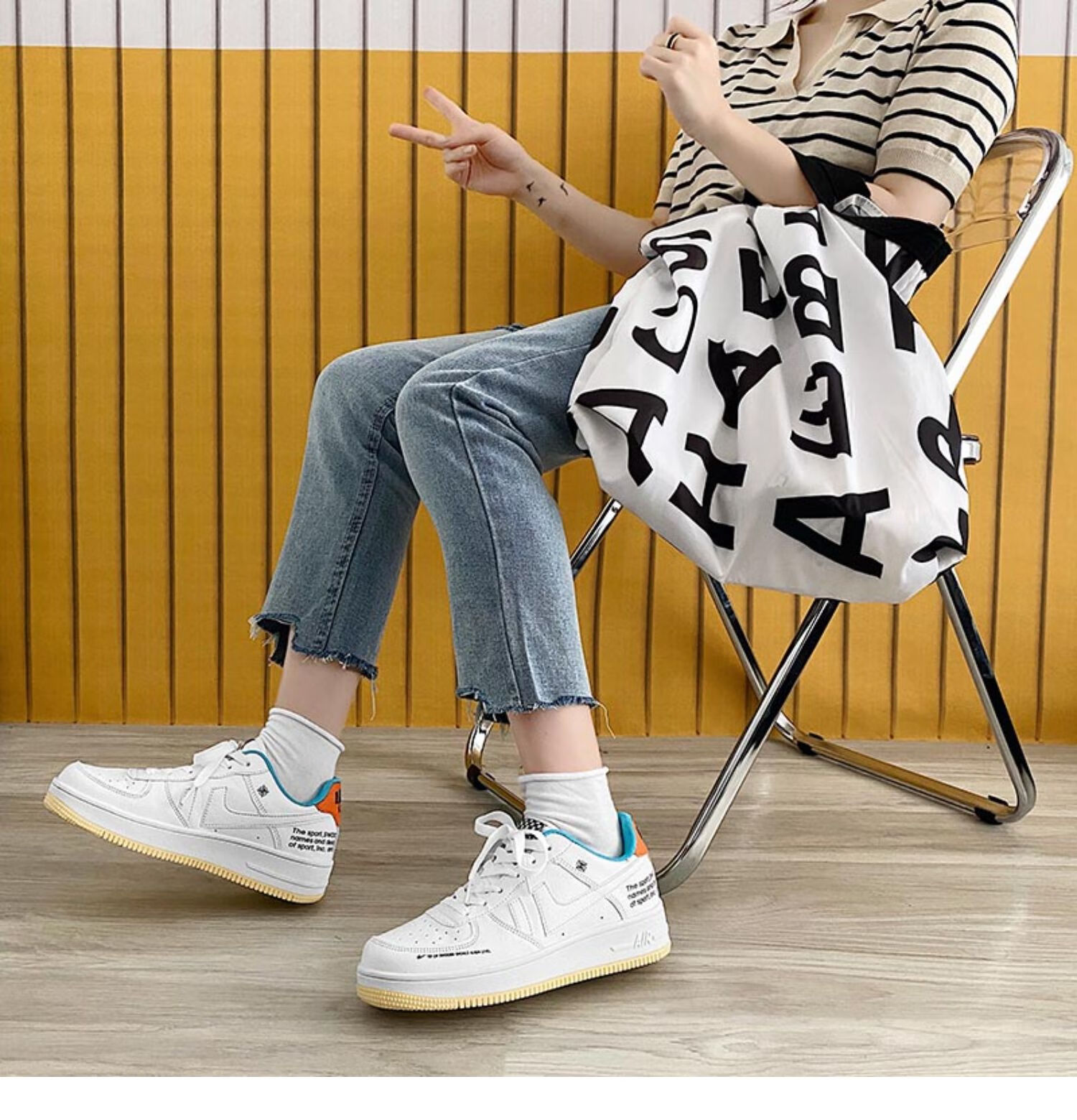 联名款aj女鞋空军一号af1低帮板鞋运动鞋ins少女心小白鞋百搭原宿街拍