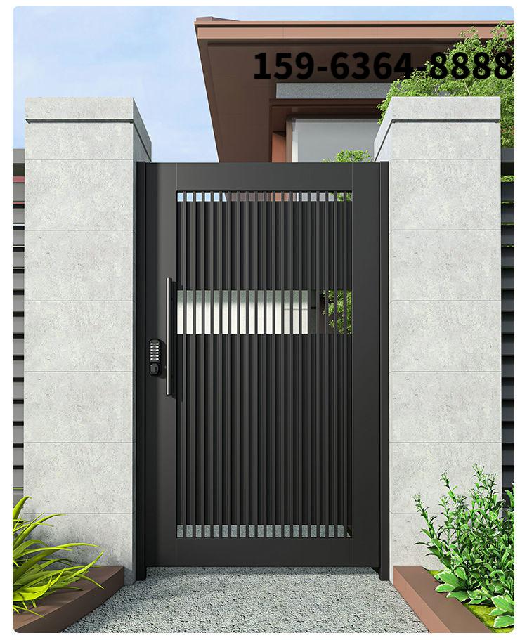 名都豪郡*现代铁艺大门别墅庭院门百叶户外铁门铝艺院子门不锈钢铝