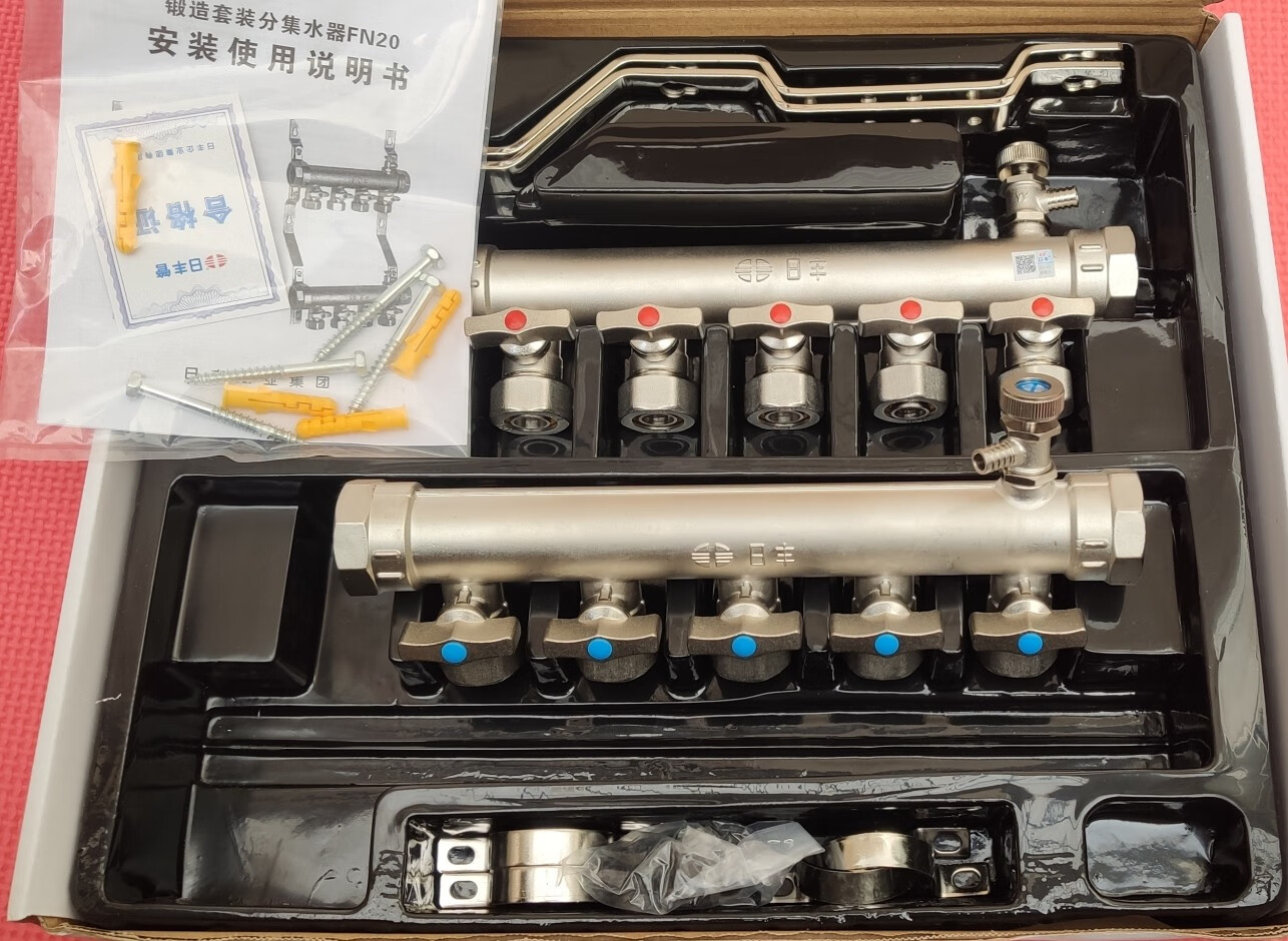 优选》定制日丰分水器佛山日丰地暖分水器全铜分水器地热地暖管32家装