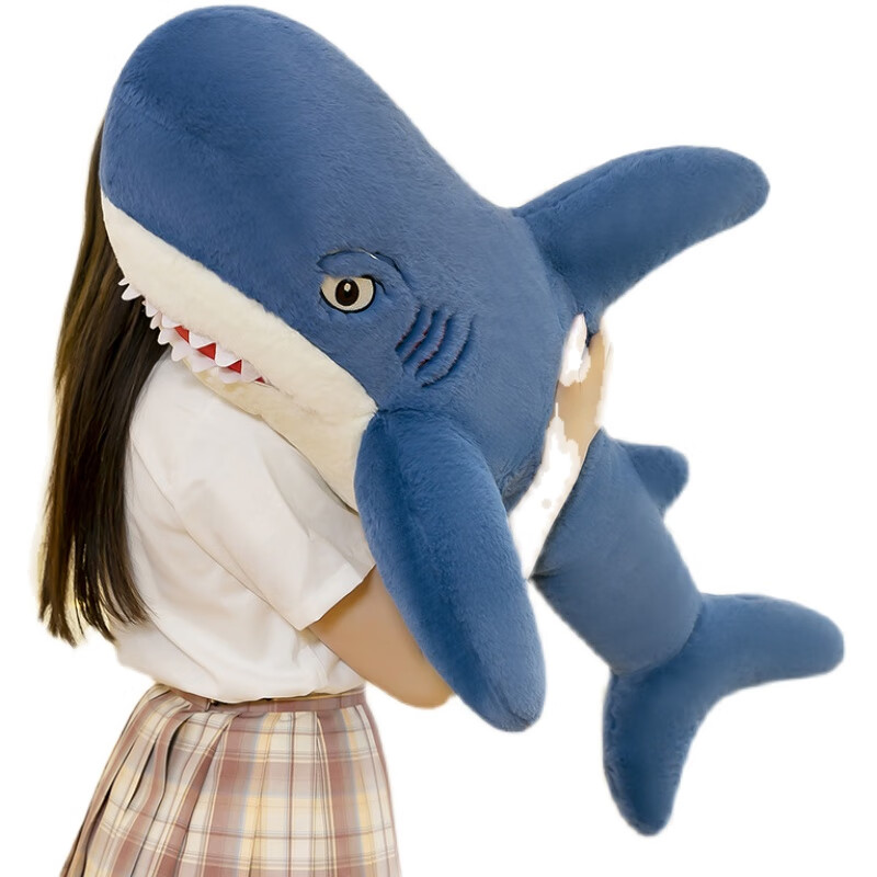 凶猛的仿真鲨鱼卡通毛绒玩具儿童卧室陪睡玩偶布娃娃男生礼物大号 大