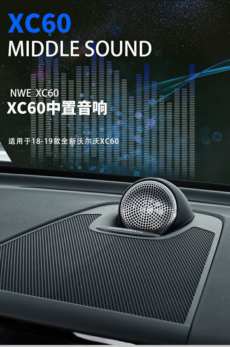 宝华韦健音响亮片s60v60v90改装中置喇叭贴片内饰装饰汽车用品s60副厂
