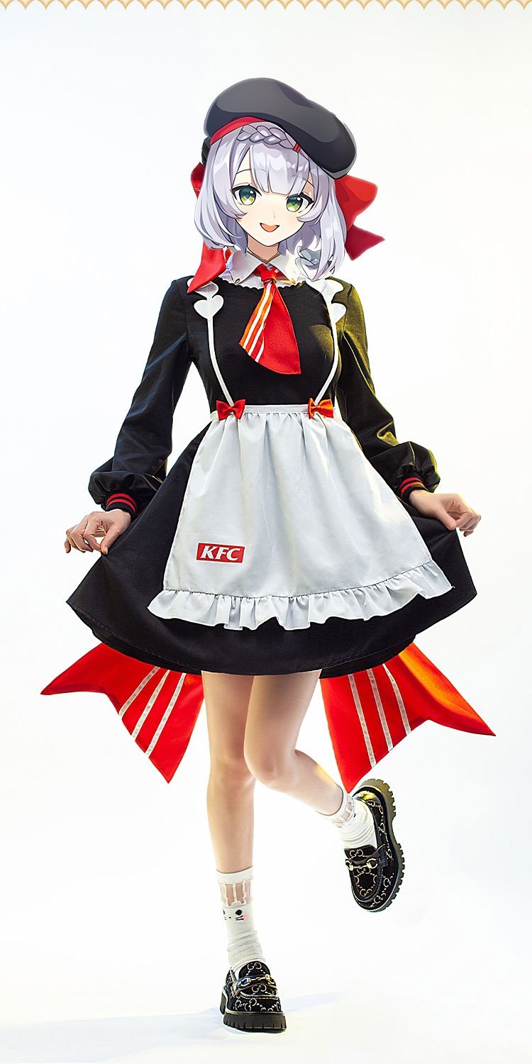 原神kfc联动cos服 迪卢克 诺埃尔 kfc店员套装cosplay服装男女 诺艾尔