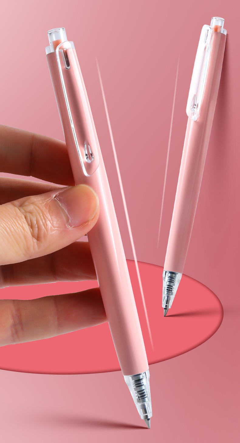 晨光樱花限定中性笔按动黑色05mm三倍密度金属笔办公商务型签字走珠笔