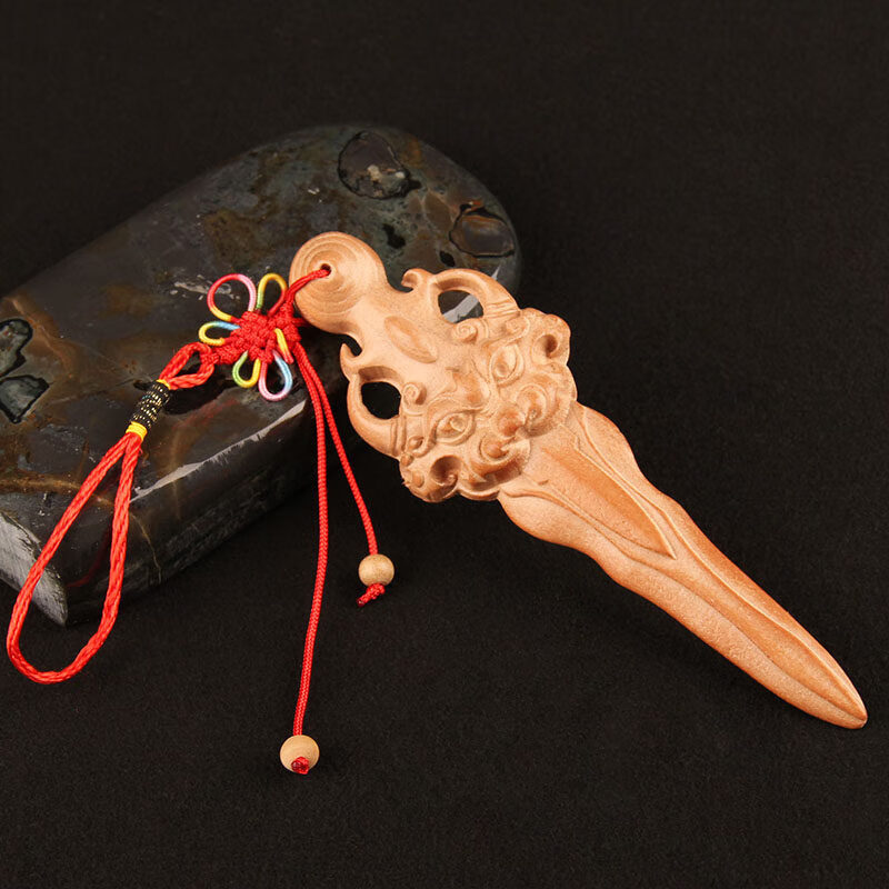 适用于正宗紫薇讳桃木剑挂件桃木剑婴儿房男女护身儿童玩具随身道家