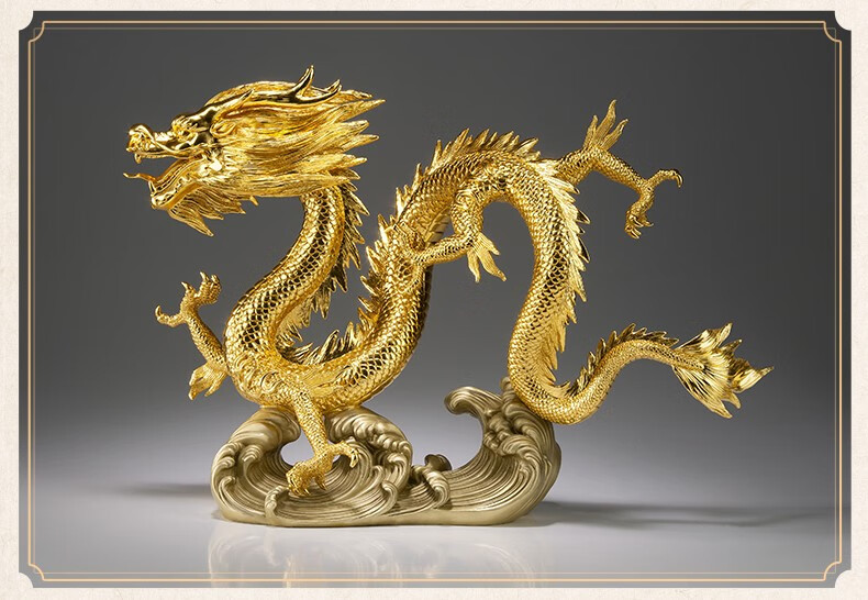 铜师傅全铜龙摆件龙腾四海工艺品龙生肖龙开业乔迁礼物办公桌摆件送