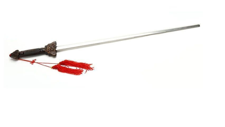 武术健身晨练不锈钢道具表演用硬古风装舞剑伸缩太极剑(带穗 透明袋)