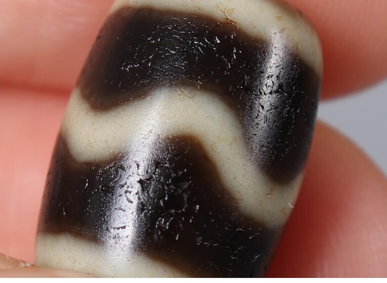 西藏水纹天珠 至纯天珠 藏传天珠文玩配饰 佛珠手串顶珠腰珠配珠 1颗