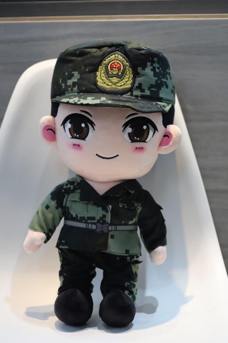 军人娃娃兵哥哥公仔 兵哥哥毛绒布娃娃兵小萌军恋礼品大毛绒军人迷彩