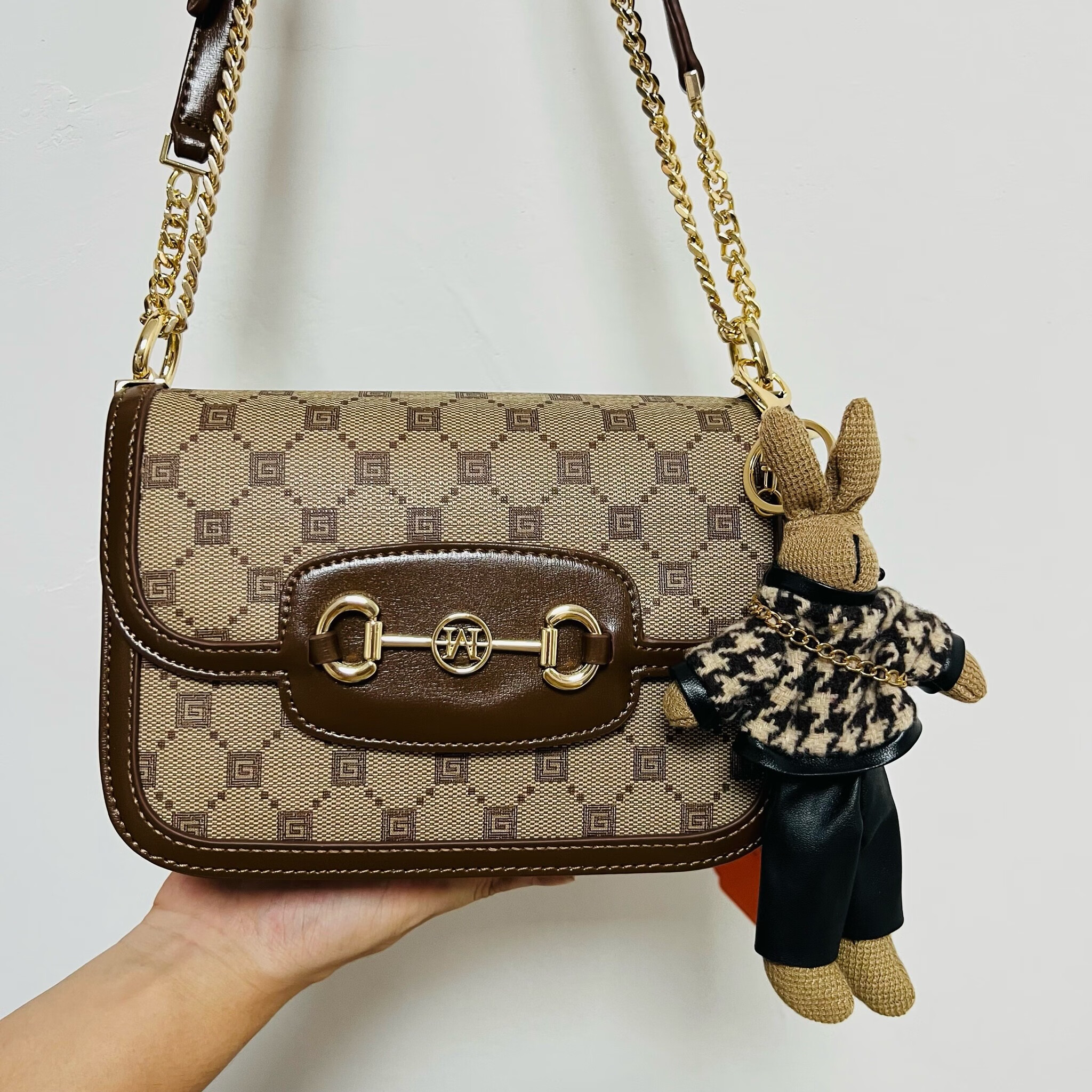 josephine约瑟芬2022夏季新款时尚轻奢单肩包百搭斜挎包马衔扣包 红色