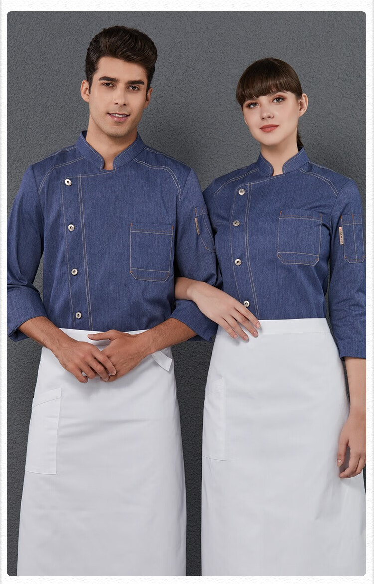 吉普jeep行政总厨厨师服高档西餐厅酒店餐饮工作服长袖加大加肥秋冬