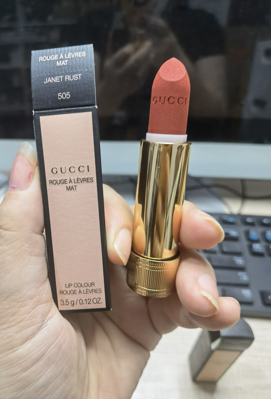 古驰(gucci) () 22年圣诞限量唇膏口红小碎花金管哑光505#208#25# 金