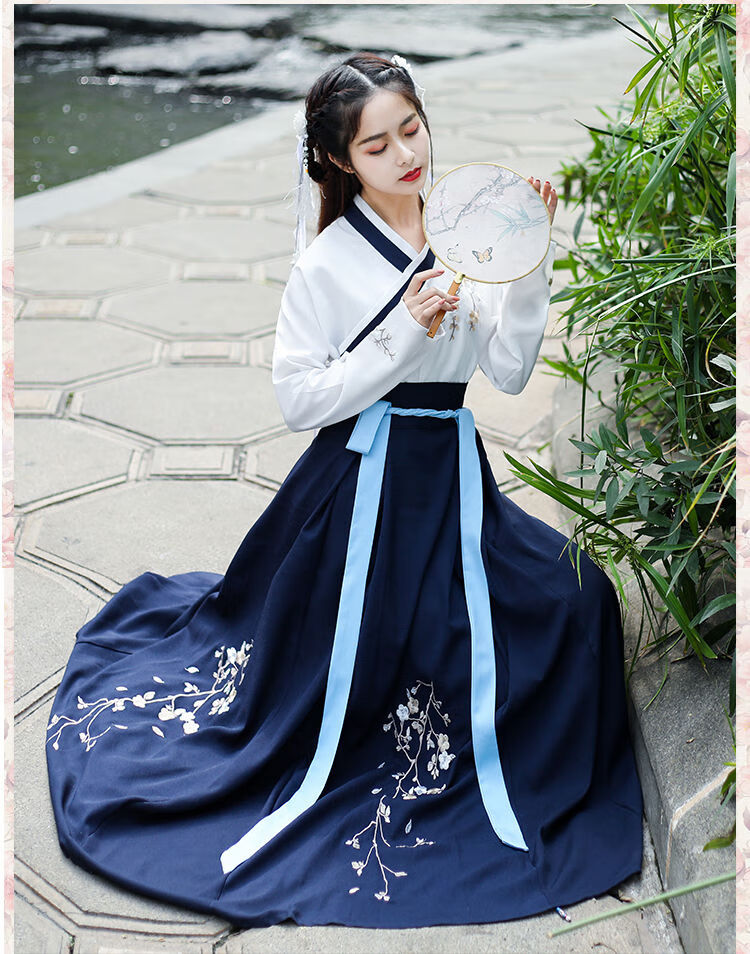 马面裙改良汉服女秋中国风襦裙学生cos古风套装汉元素交叉领古装仙女