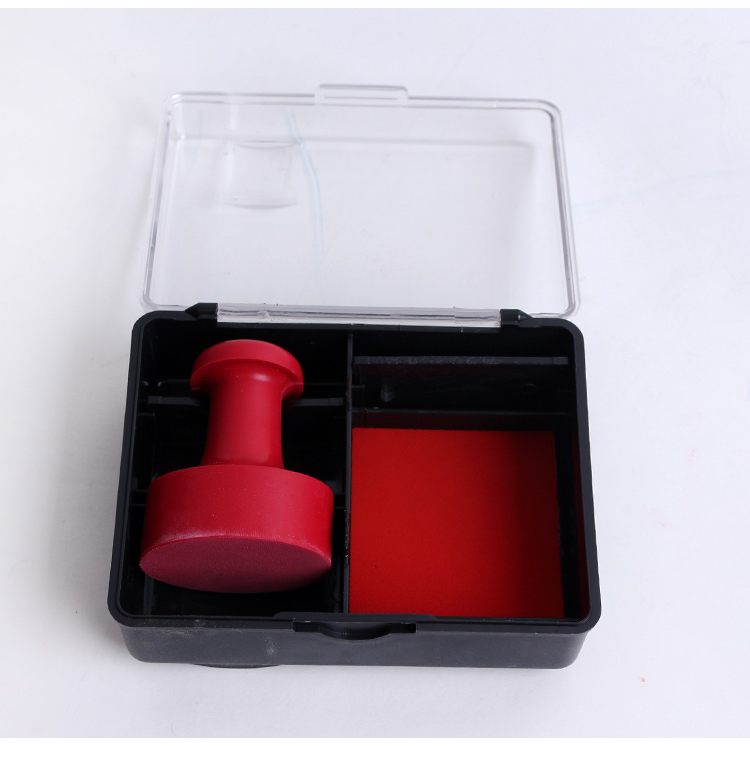 组合式圆印章盒带印泥公章盒发票财务章收纳盒子人名印鉴盒