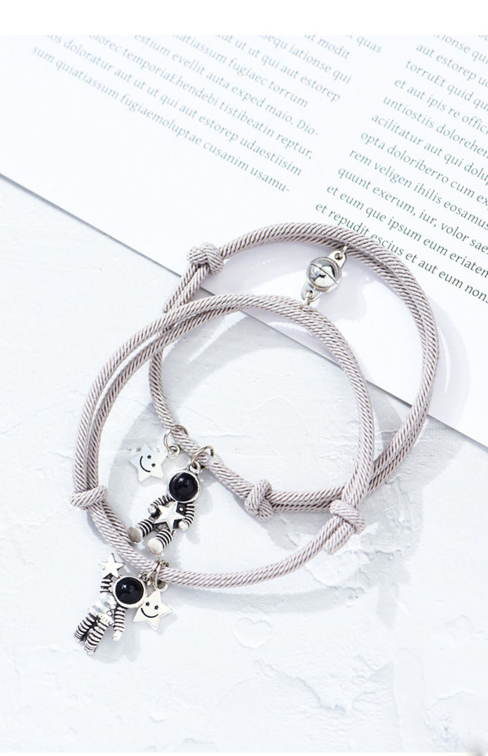 mgsolg宇航员情侣手链一对小皮筋送男朋友闺蜜太空人手链学生生日礼物