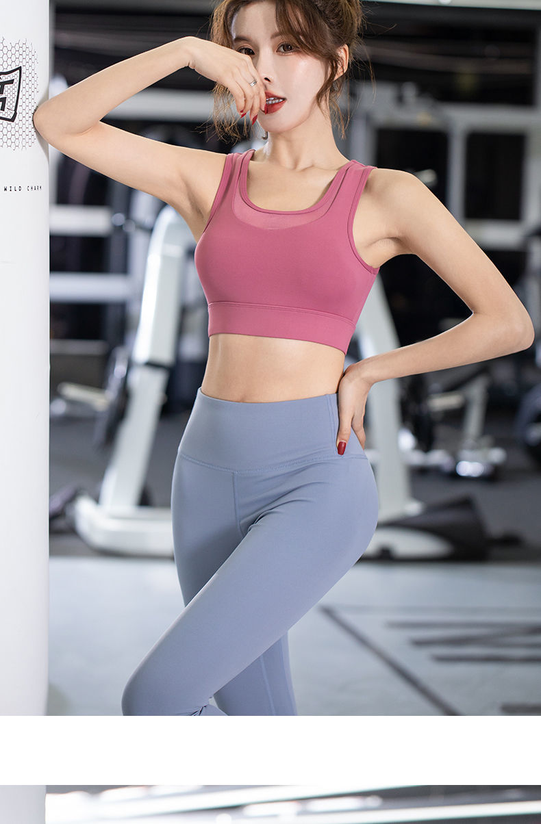 运动内衣女防震防下垂瑜伽健身服跑步运动背心女聚拢定型美背文胸梅浆