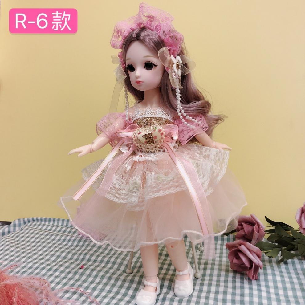 萌娃30厘米芭比娃娃公主套装3d眼23关节6分bjd网红