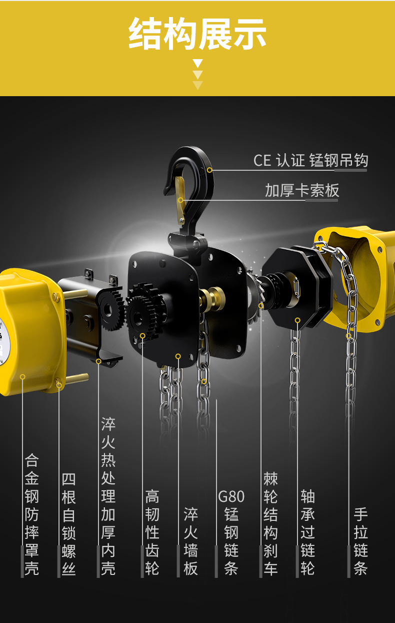 迷你手拉葫蘆025噸05t半噸小型手動葫蘆倒鏈吊機葫蘆起重工具05噸3米