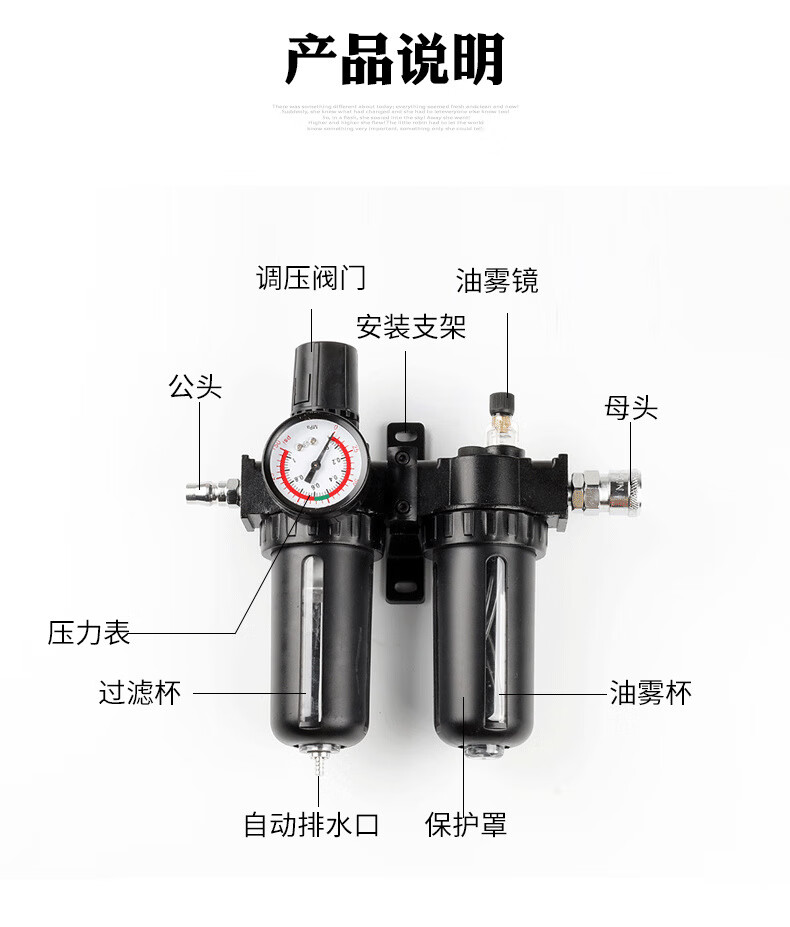 氣泵冷乾燥空壓機精密汽水油水分離過濾器空氣壓縮自動除水濾芯afr