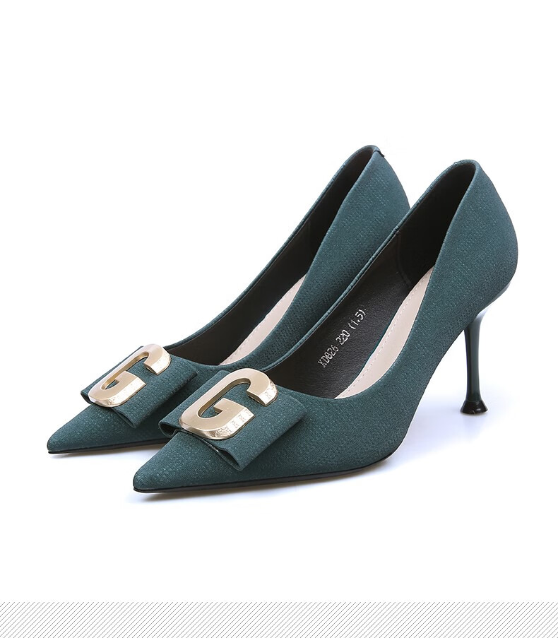 hkqr品牌高端品牌女士高跟鞋新款8cm时尚蝴蝶结细跟高跟鞋女秋季百搭