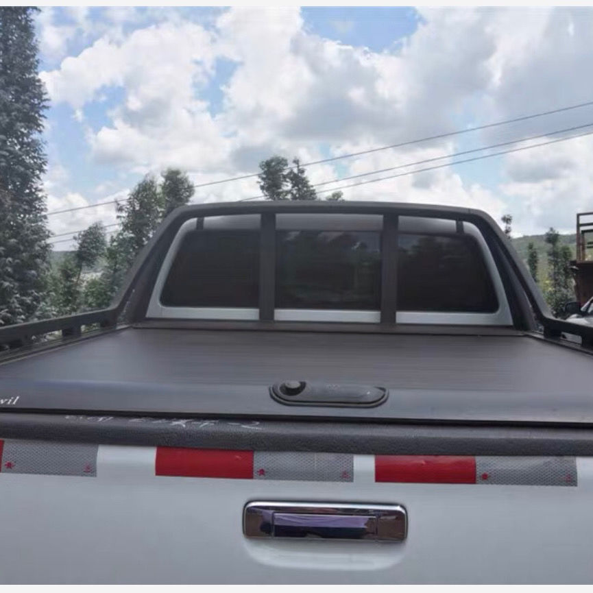 适用于五十铃dmax瑞迈铃拓卷帘伸缩平盖免打孔货箱盖皮卡盖后盖铃拓