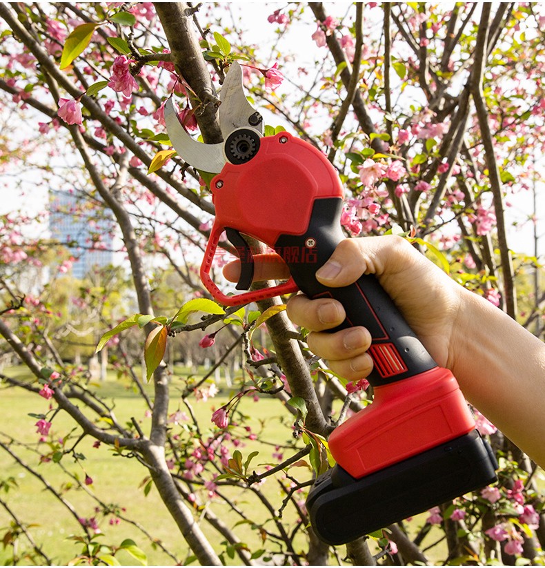 电动剪刀果树充电式修枝剪电剪子强力锂电修剪树枝粗枝剪枝机28cm无线