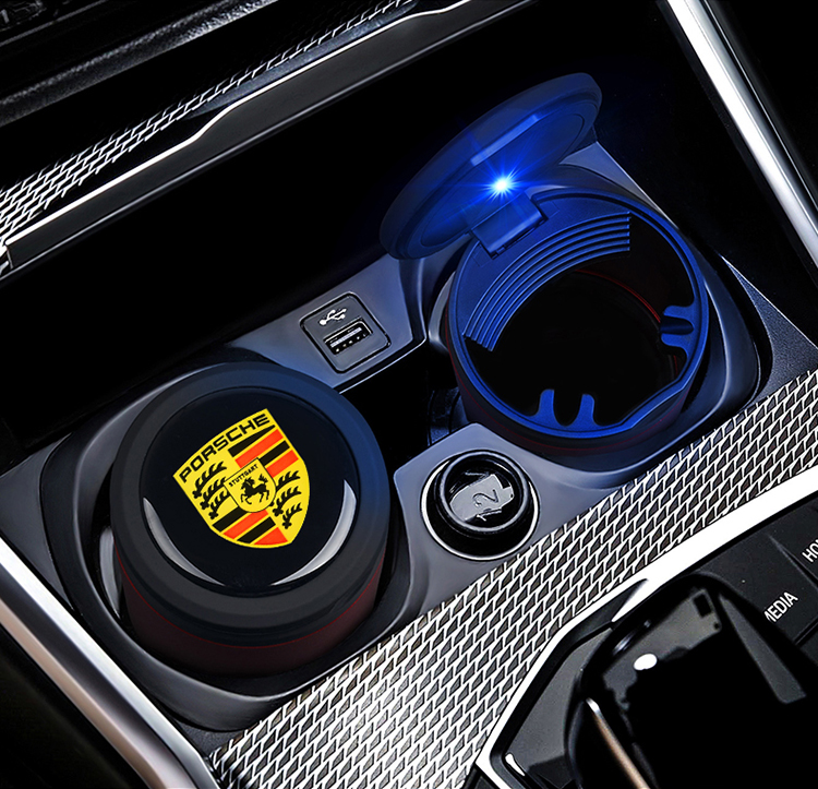 保时捷车载烟灰缸 玛卡马坎卡宴帕拉梅拉cayennemacan汽车用品多功能