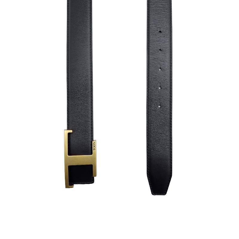 托德斯tods 腰带男士奢侈品黑色t形饰扣皮带 图片色 90
