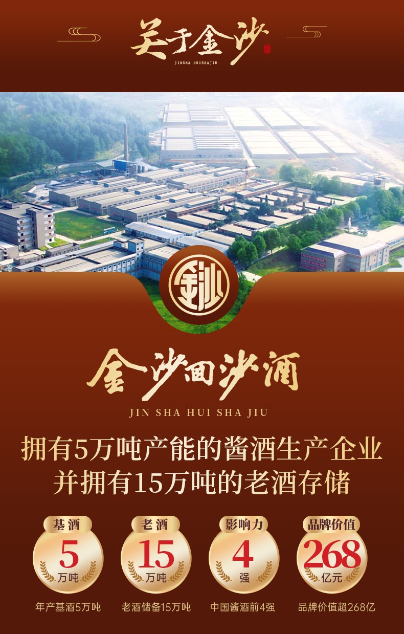 贵州金沙酒金沙回沙酒蓝钻198853度酱香型白酒金沙酱酒500ml6瓶