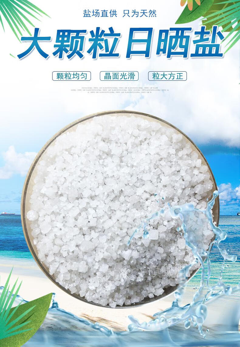 然海盐日晒盐锅炉软水盐水产养殖用盐西翼 精品粗盐25kg/袋【图片
