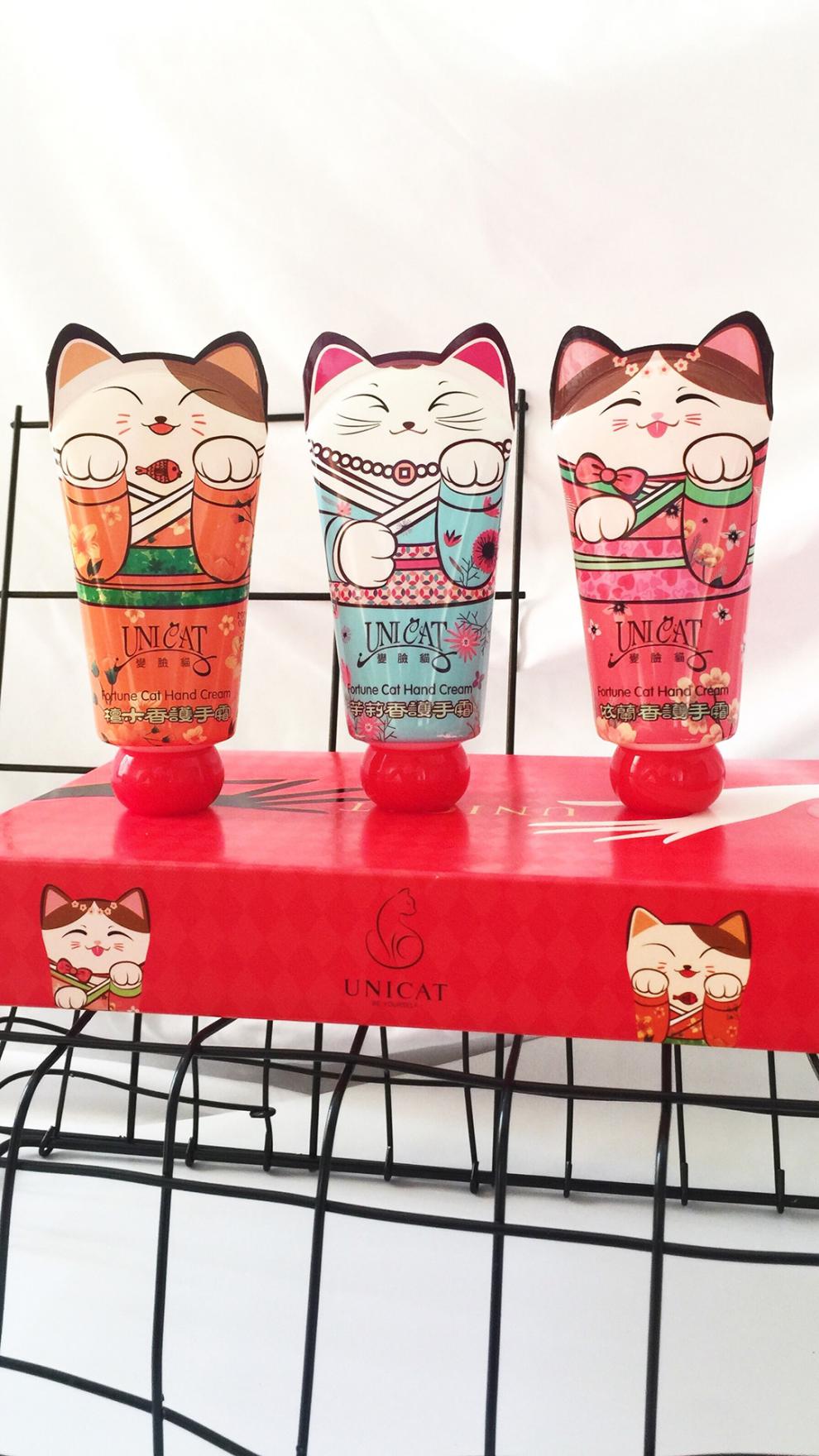 进口unicat变脸猫护手霜男女士补水保湿滋润礼盒套装伴手礼玫瑰