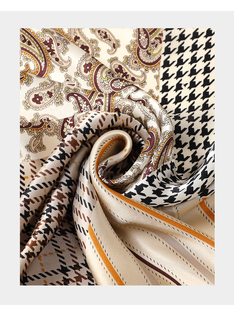 丝帛瑞尔大方巾丝巾女士四季通用款真丝缎面围巾礼盒装送妈妈外搭披肩