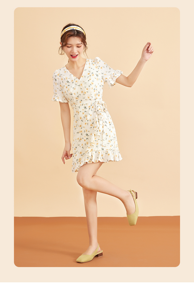 ief爱依服碎花连衣裙女2022年夏季新款气质茶歇裙2710a-d29609- 卡