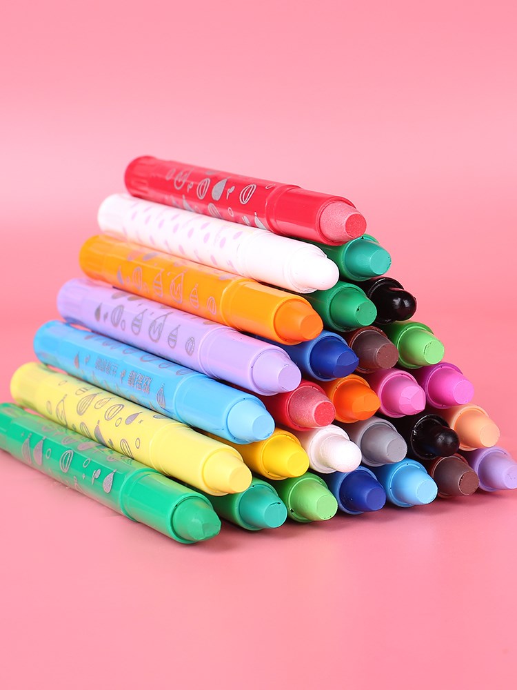 水溶性丝滑炫彩棒单支单色批发旋转蜡笔画室油画棒补色散装彩绘棒1号