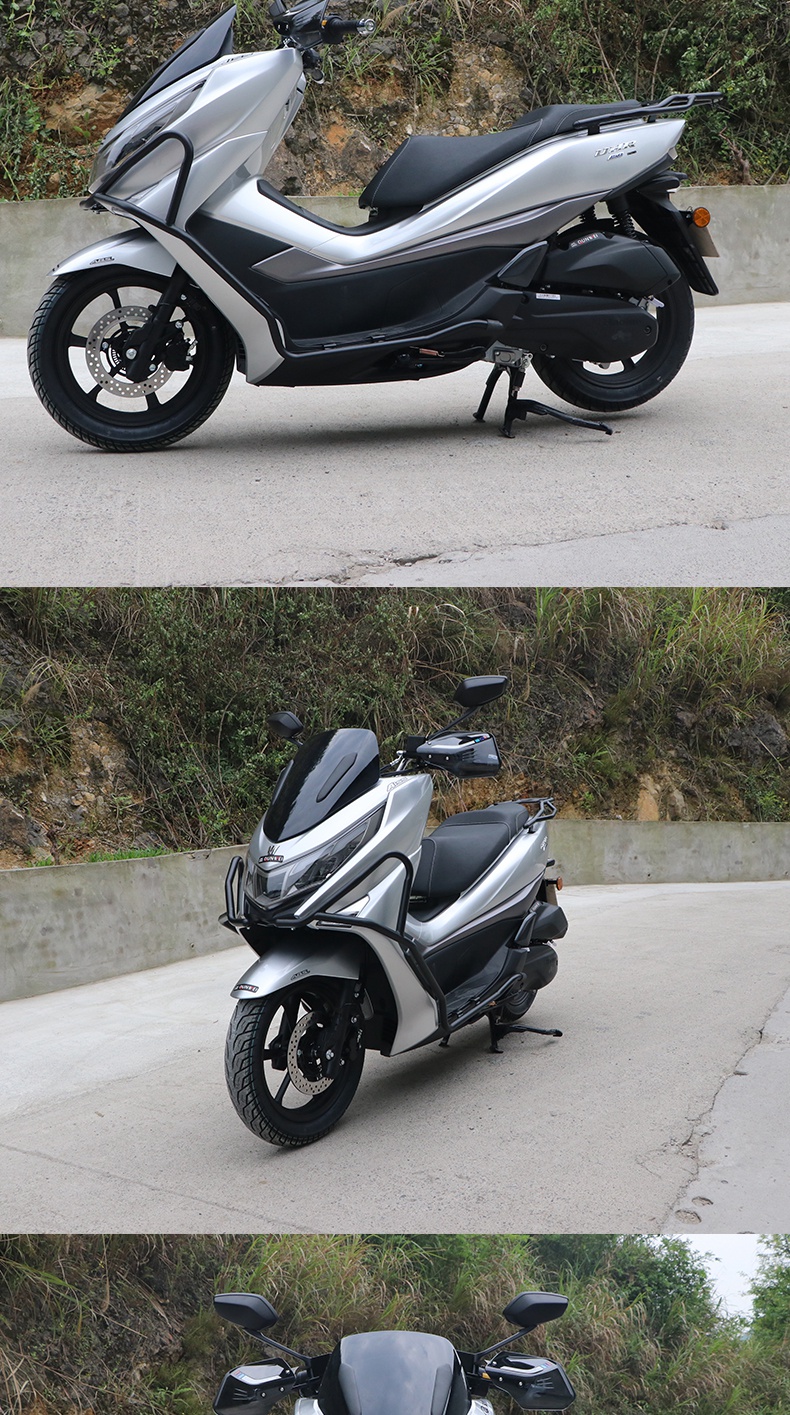 豪爵uhr150保险杠适用踏板车hjt-28 uhr前护杠防摔杠碳钢加强包围 uhr