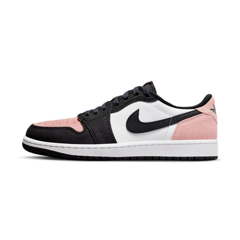 耐克(nike)新款ajair jordan 1 low aj1 黑粉 爆裂纹 休闲鞋 运动同款