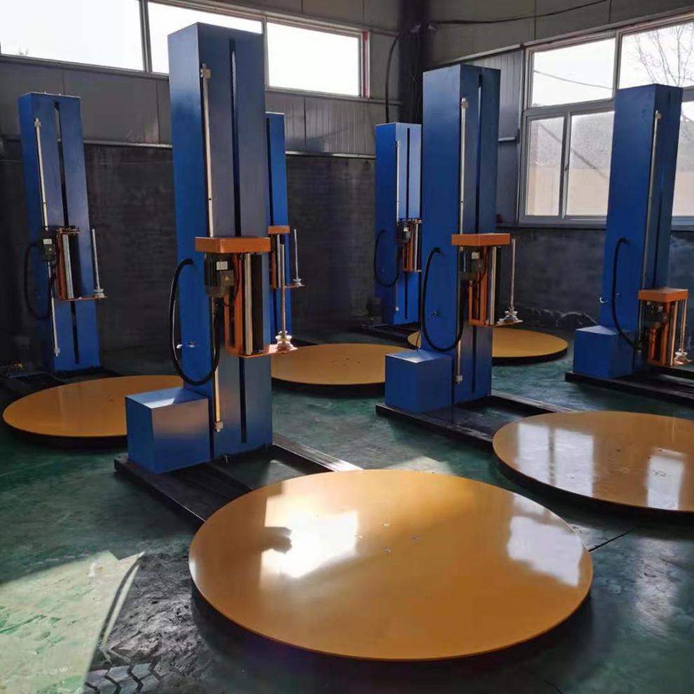 坚悦定制全自动缠绕膜打包机自动缠绕机缠绕包装机托盘缠膜机打托机缠