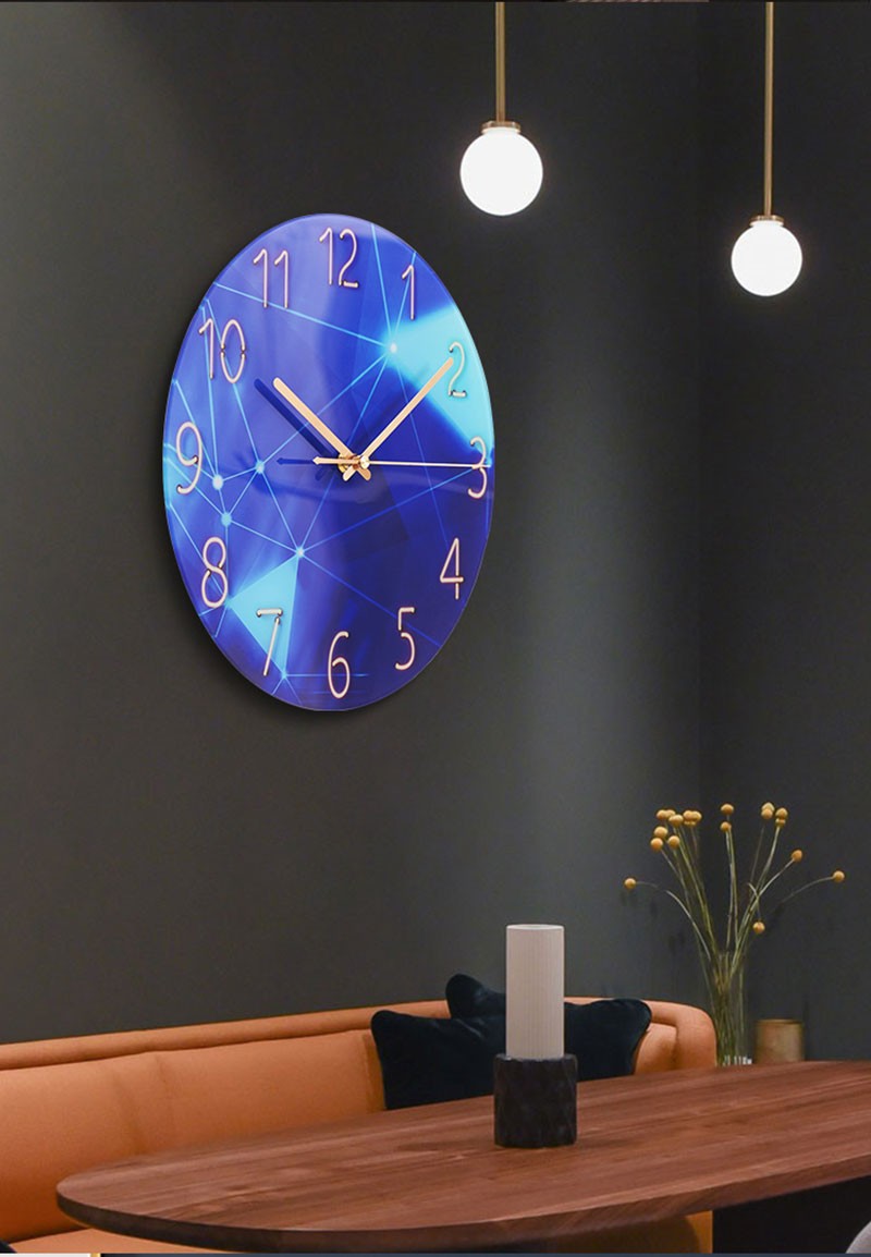 客厅挂墙钟表时钟装饰北欧现代创意无框挂钟家用卧室玄关餐厅书房背景