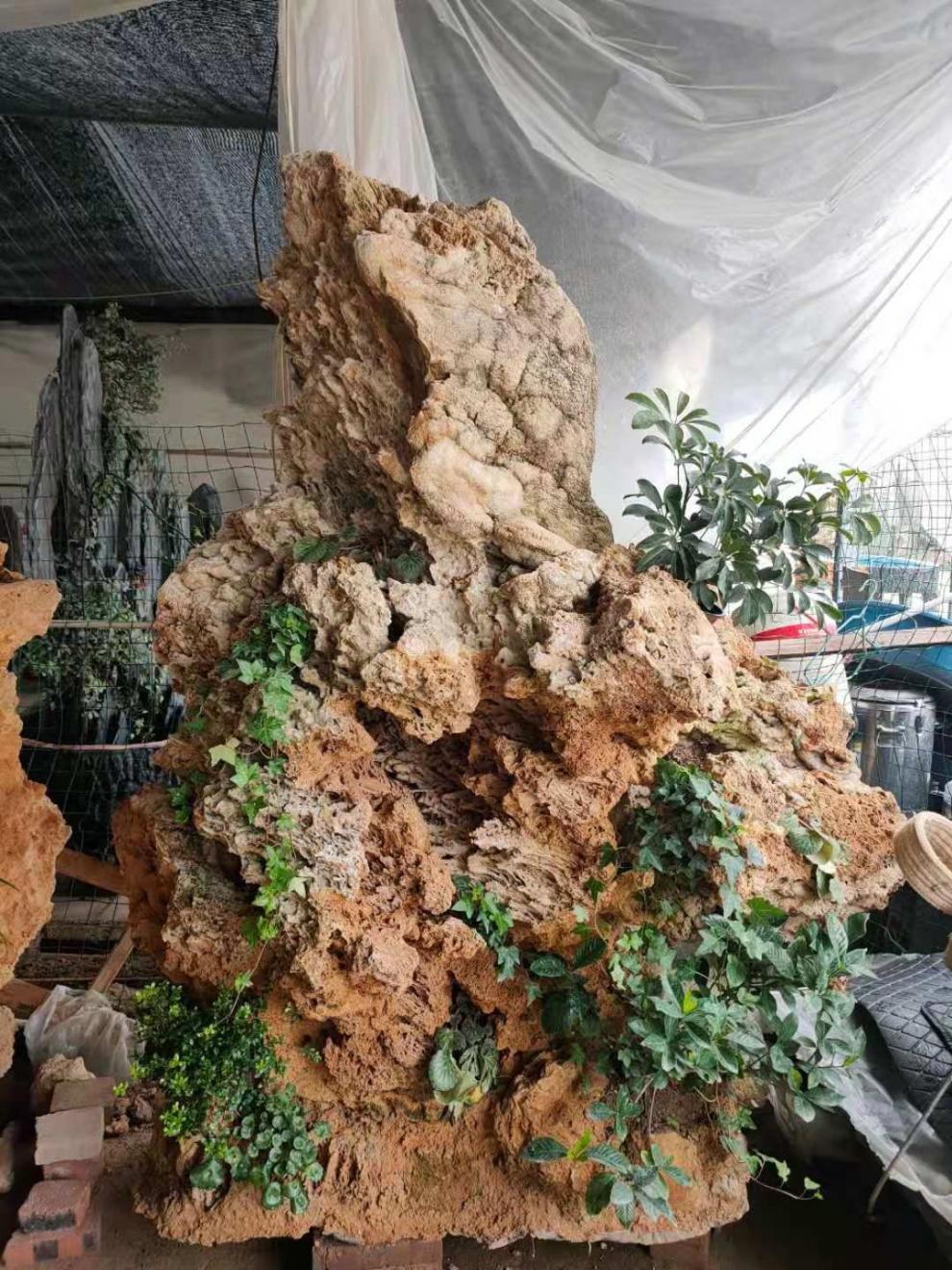 假山摆件户外大型吸水石原石天然上水石假山盆景庭院鱼池办公水秀石