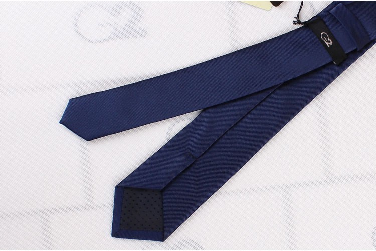 法国轻奢上班8cm面试窄领带男正装深蓝色商务细纹职业韩版6结婚色典雅