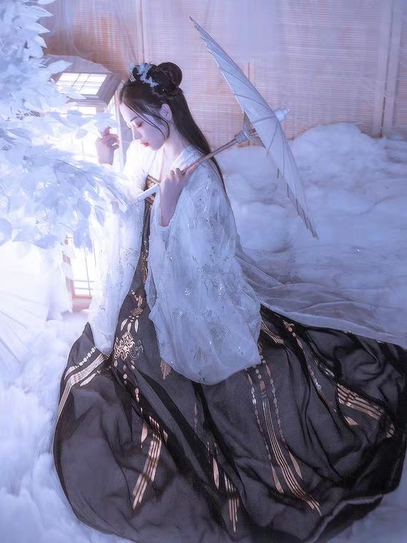 恩瑶 汉服女云鹤仙气齐胸襦裙大摆超仙非古装学生日常清新女大袖衫