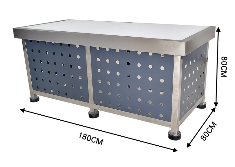 猪肉分割台超市不锈钢切肉剁肉工作台板生鲜分割台猪肉台架子 1500x